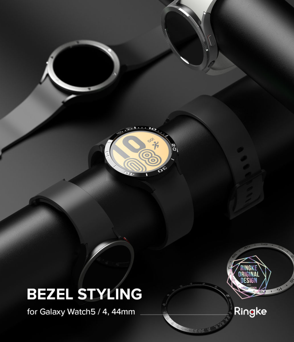 Ringke Bezel Styling - Galaxy Watch 5/4 44MM Randbeschermer - RVS - Zwart afbeelding 13