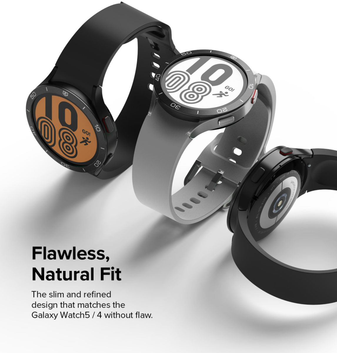 Ringke Bezel Styling - Galaxy Watch 5/4 44MM Randbeschermer - RVS - Zwart afbeelding 5