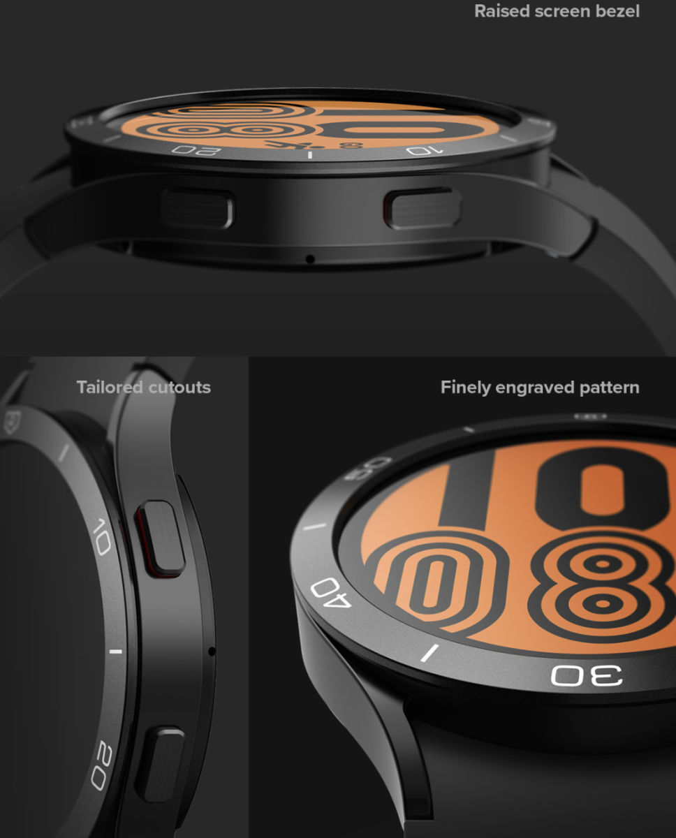 Ringke Bezel Styling - Galaxy Watch 5/4 44MM Randbeschermer - RVS - Zwart afbeelding 7