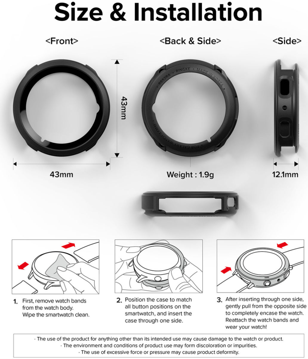 Ringke Air Sports - Samsung Galaxy Watch 5 40MM Hoesje - TPU - Zwart afbeelding 12