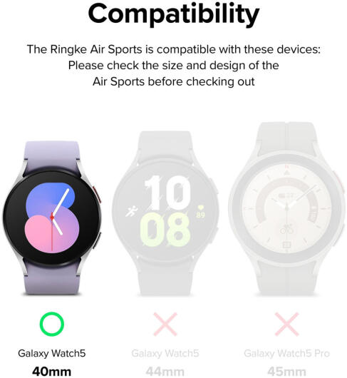 Ringke Air Sports - Samsung Galaxy Watch 5 40MM Hoesje - TPU - Zwart afbeelding 11