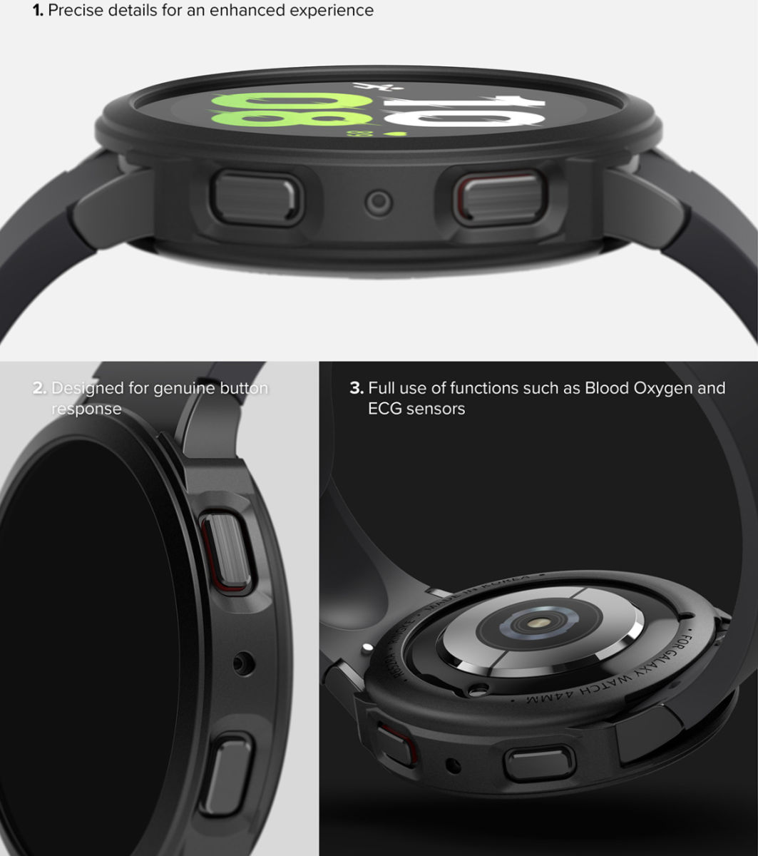 Ringke Air Sports - Samsung Galaxy Watch 5 44MM Hoesje - TPU - Zwart afbeelding 7