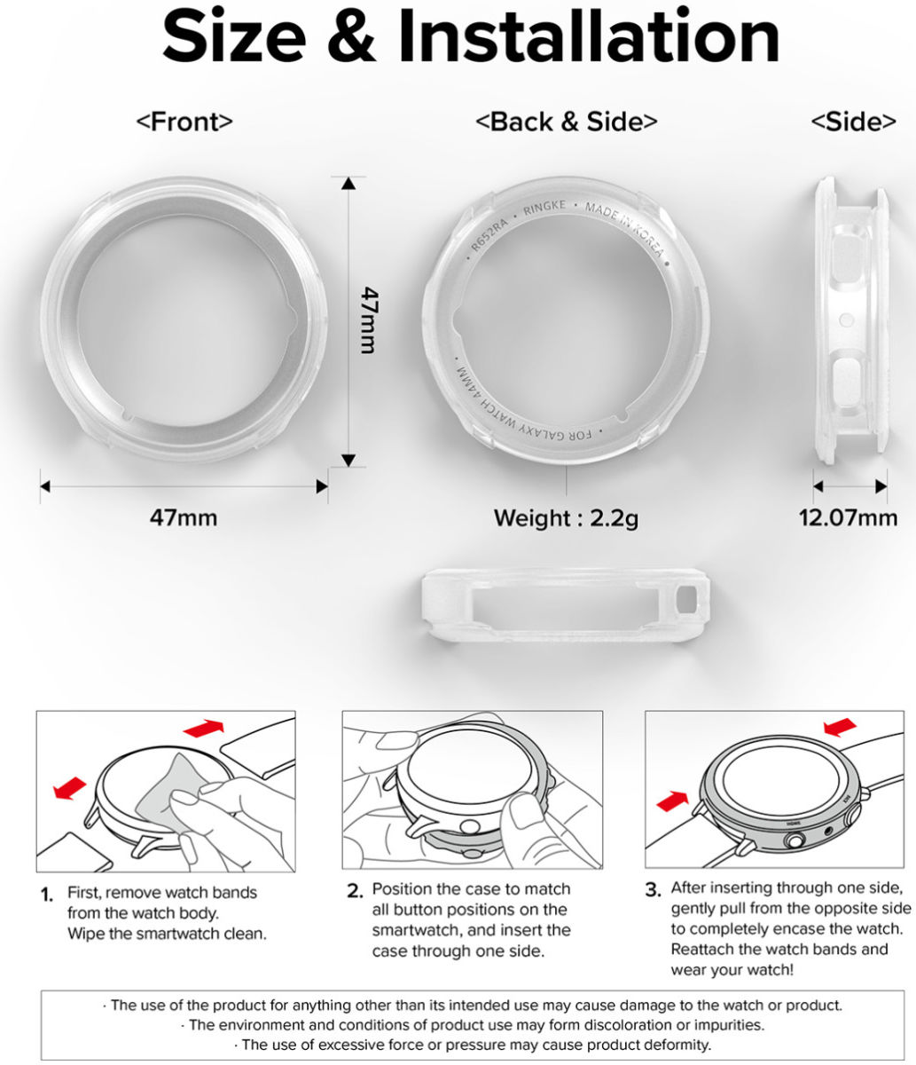 Ringke Air Sports - Samsung Galaxy Watch 5 44MM Hoesje - TPU - Transparant afbeelding 12