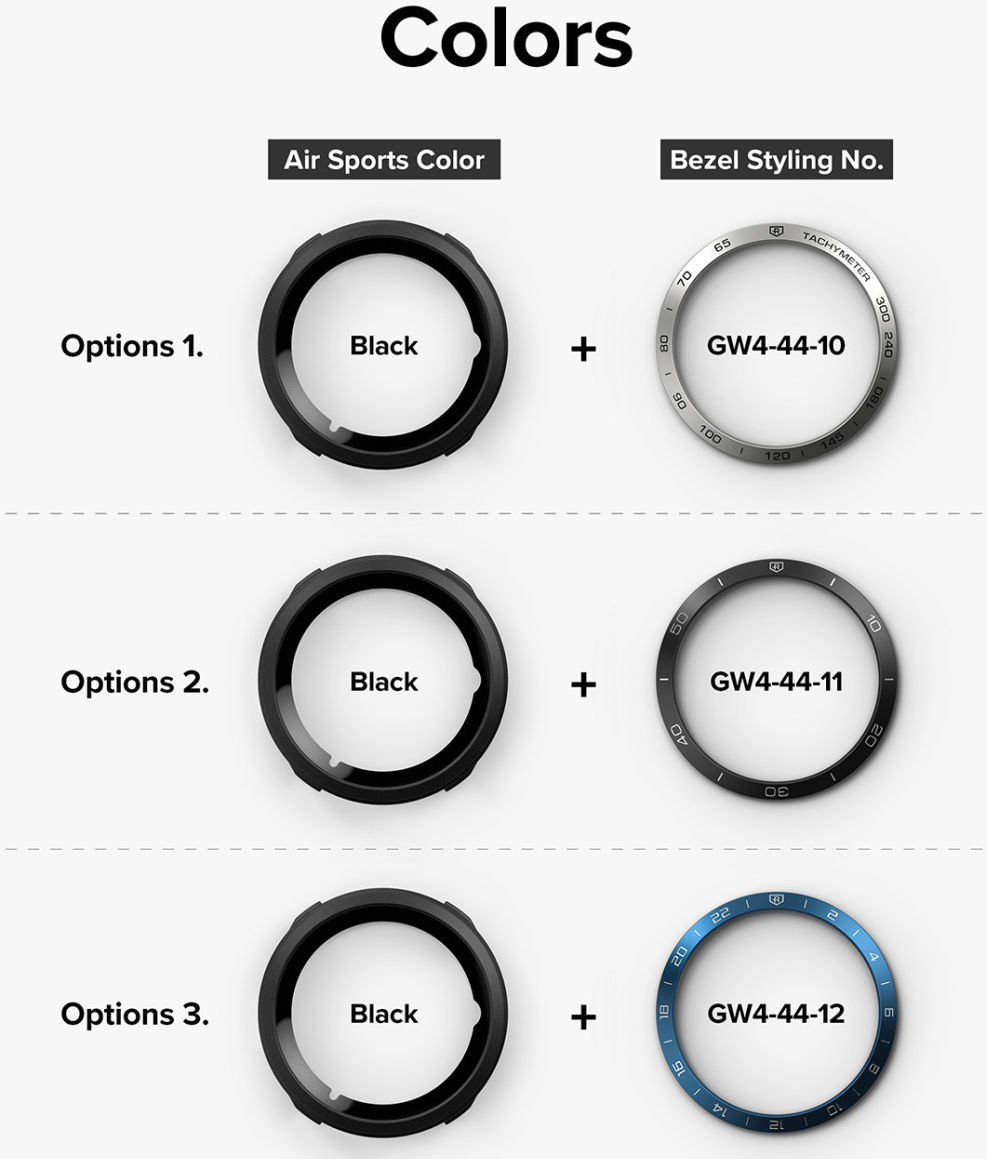 Ringke Air Sports - Bezel Styling Galaxy Watch 5 44MM - Zwart/Zilver afbeelding 13