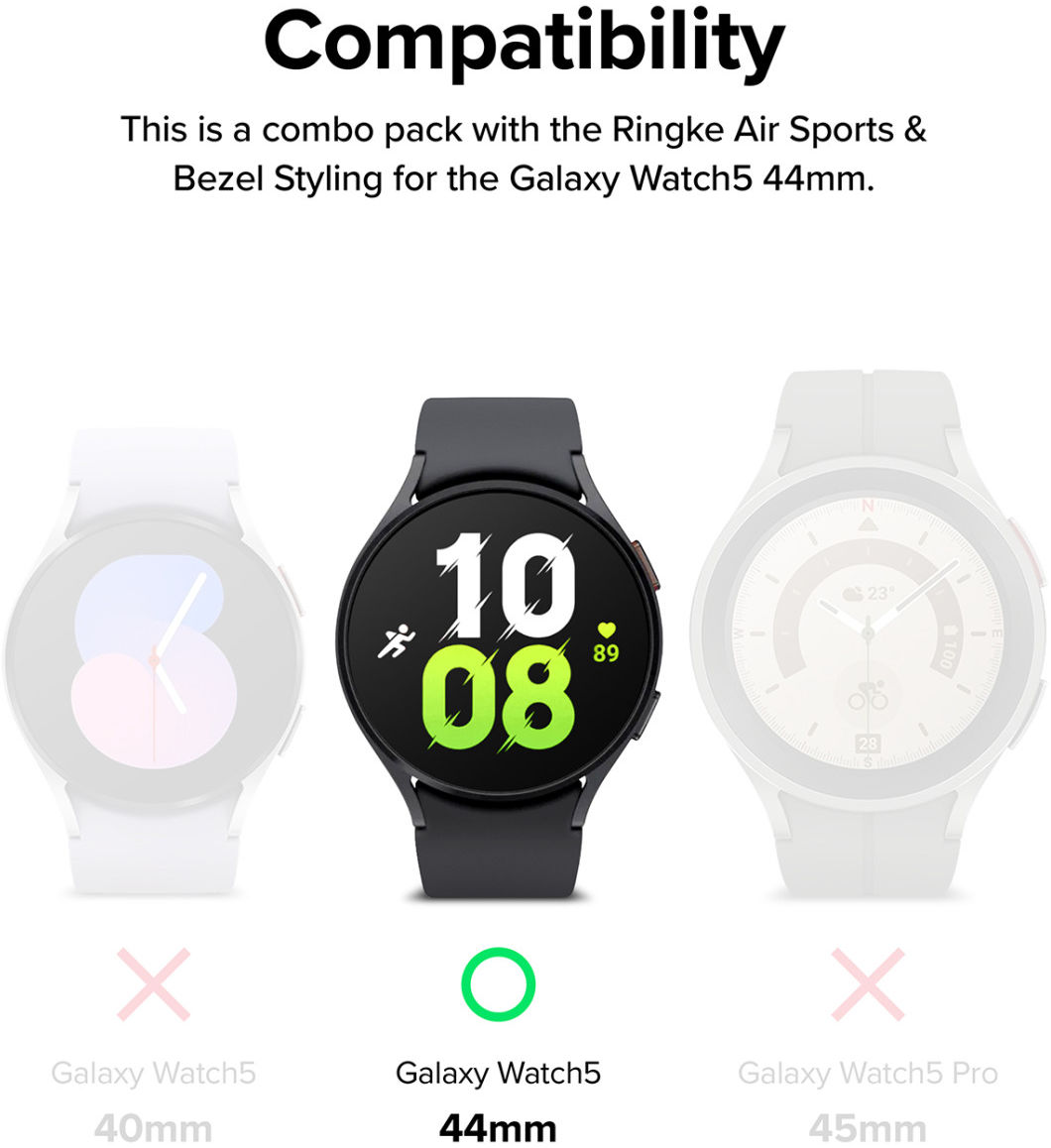 Ringke Air Sports - Bezel Styling Galaxy Watch 5 44MM - Zwart/Zilver afbeelding 11