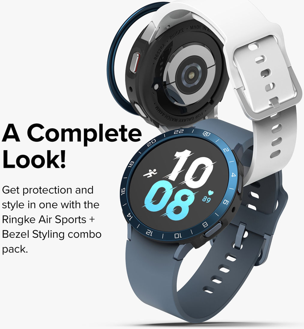 Ringke Air Sports Bezel Styling Galaxy Watch 5 44MM Zwart/Blauw afbeelding 3