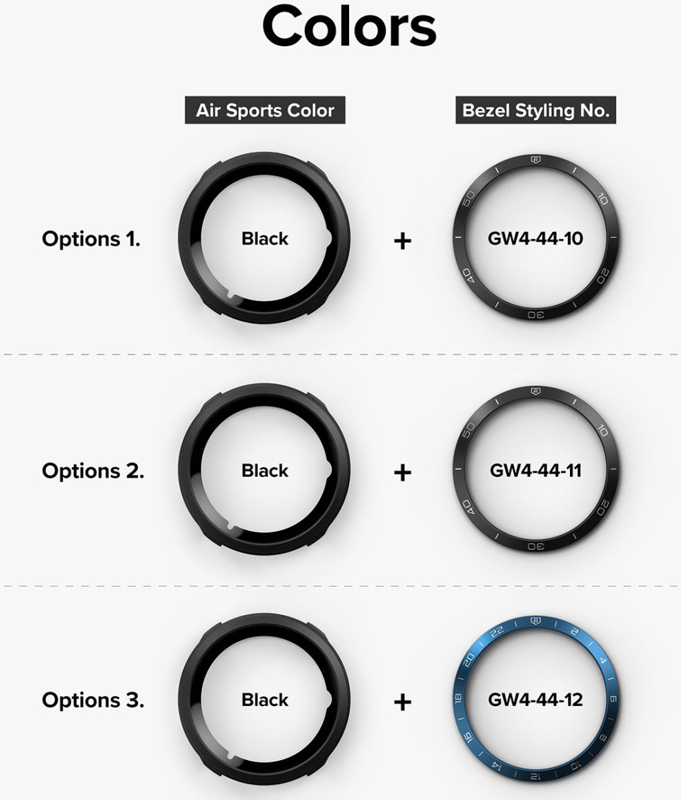 Ringke Air Sports Bezel Styling Galaxy Watch 5 44MM Zwart/Blauw afbeelding 13