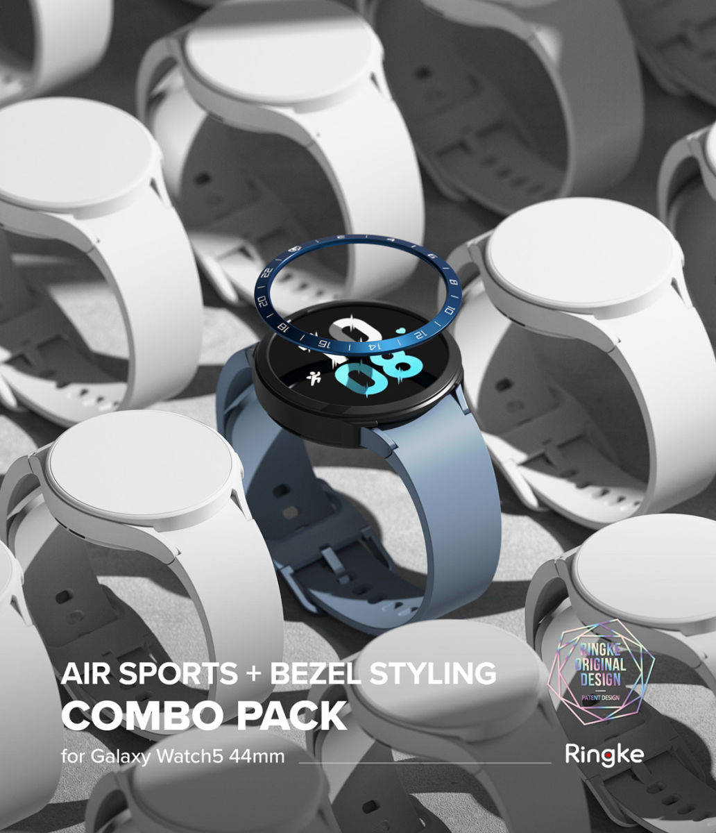 Ringke Air Sports Bezel Styling Galaxy Watch 5 44MM Zwart/Blauw afbeelding 15