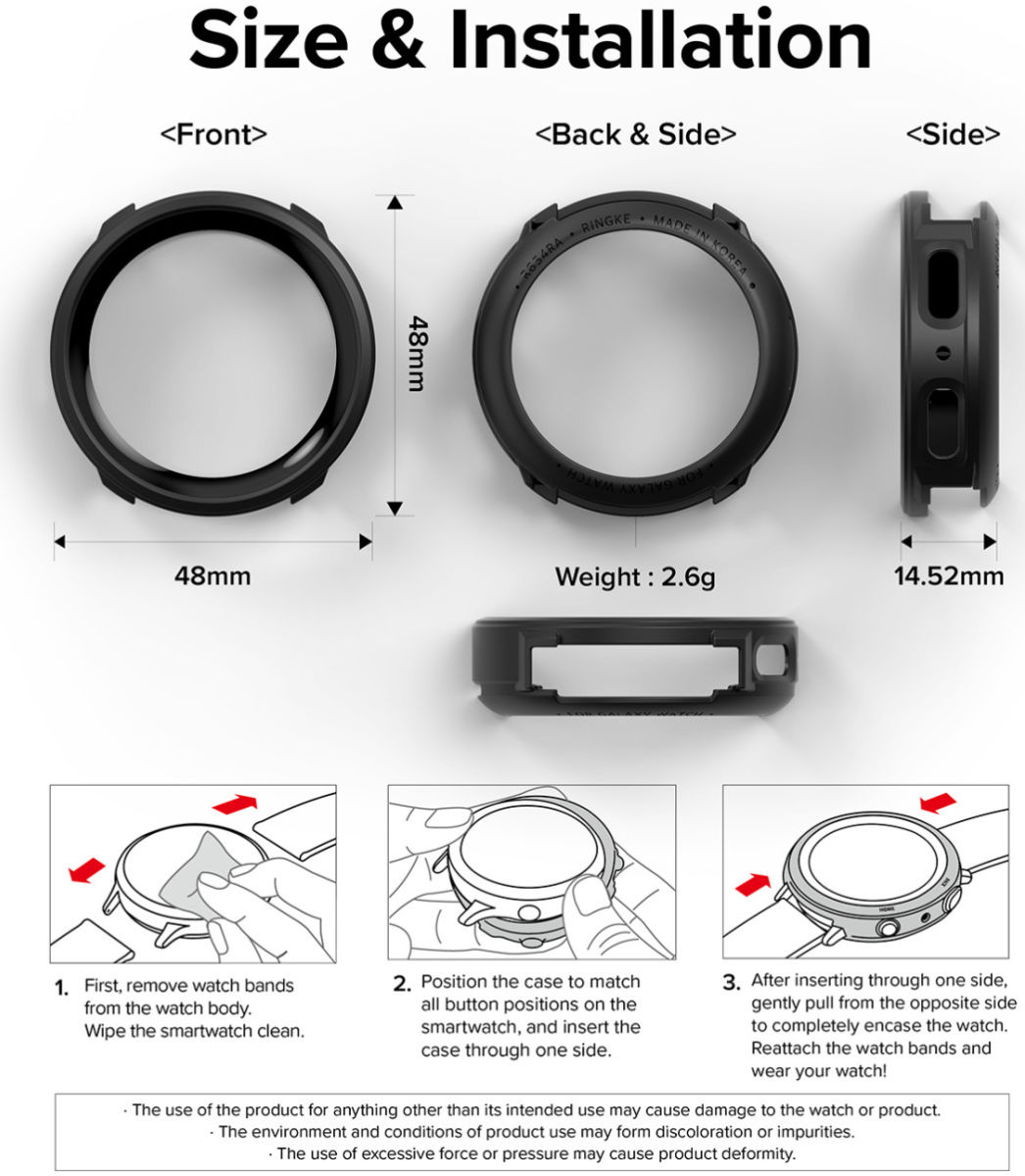 Ringke Air Sports - Samsung Galaxy Watch 5 Pro Hoesje - TPU - Zwart afbeelding 11
