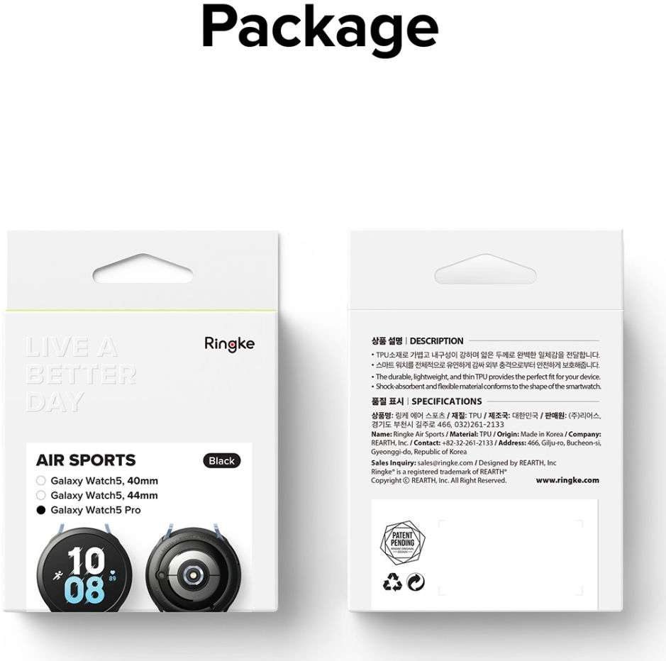 Ringke Air Sports - Samsung Galaxy Watch 5 Pro Hoesje - TPU - Zwart afbeelding 12