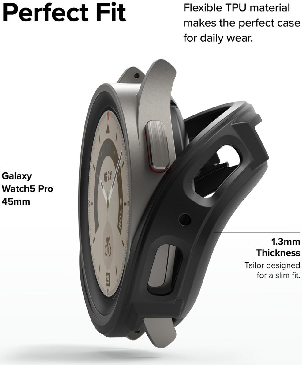 Ringke Air Sports - Samsung Galaxy Watch 5 Pro Hoesje - TPU - Zwart afbeelding 4