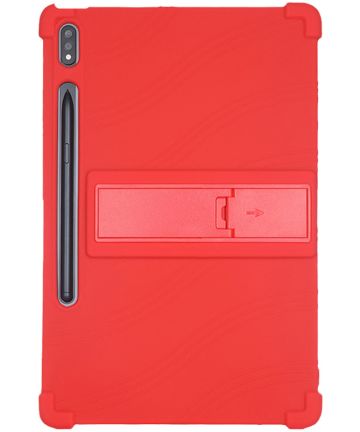 Lenovo Tab P12 Pro Kinder Tablethoes Siliconen met Kickstand Rood Hoesjes