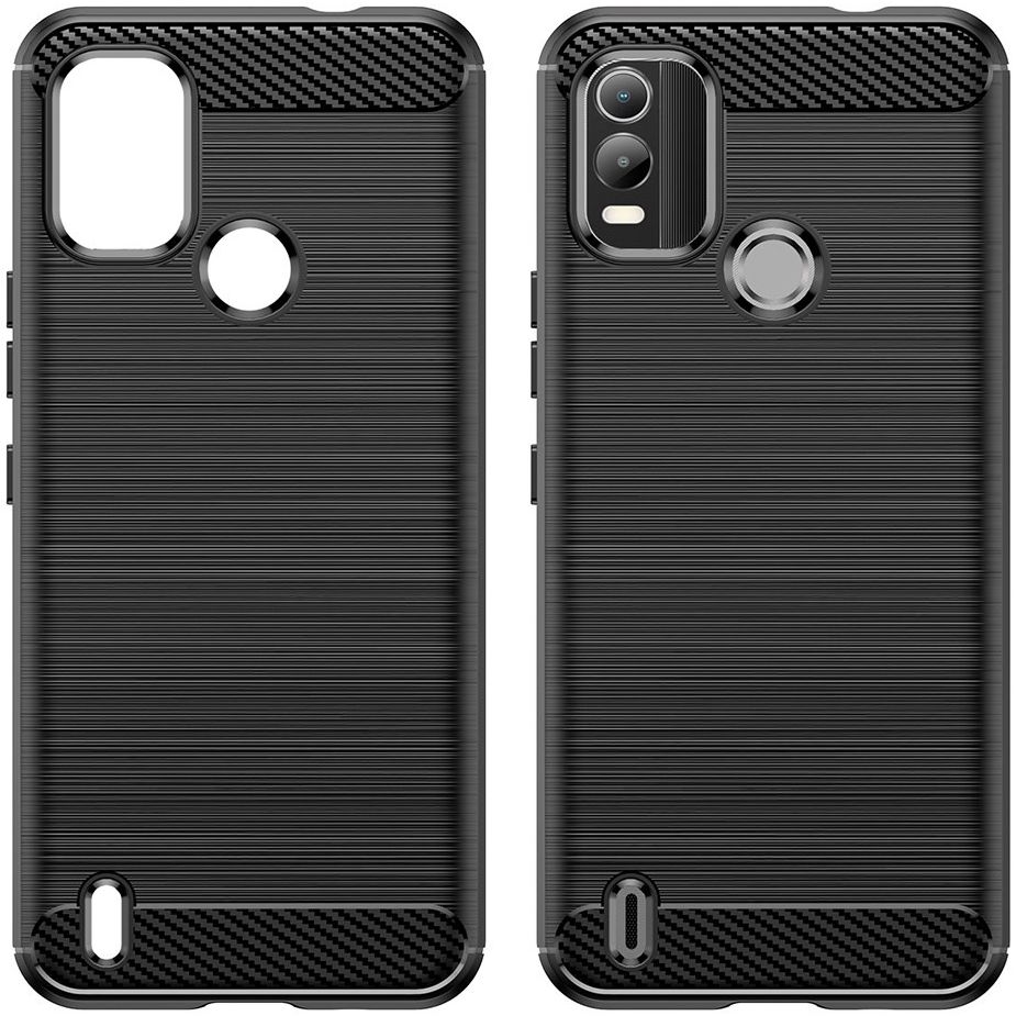 Nokia C21 Plus Hoesje Geborsteld TPU Flexibele Back Cover Zwart afbeelding 9
