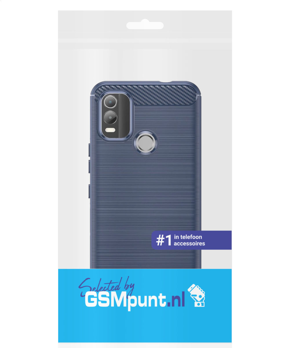 Nokia C21 Plus Hoesje Geborsteld TPU Flexibele Back Cover Blauw afbeelding 11