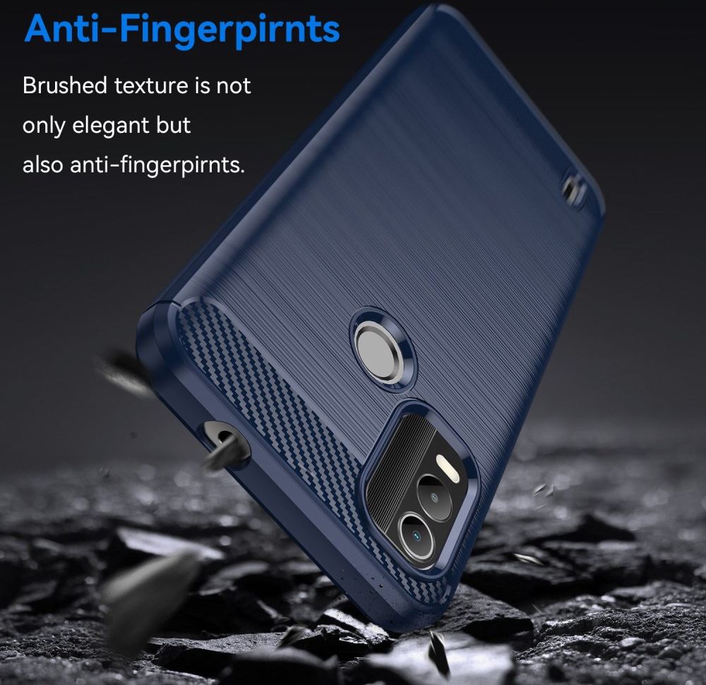 Nokia C21 Plus Hoesje Geborsteld TPU Flexibele Back Cover Blauw afbeelding 4