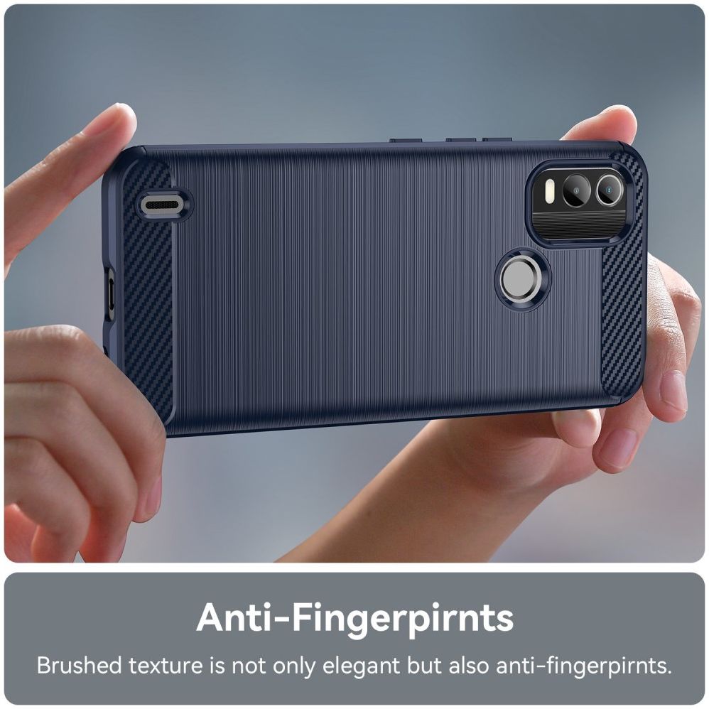 Nokia C21 Plus Hoesje Geborsteld TPU Flexibele Back Cover Blauw afbeelding 7