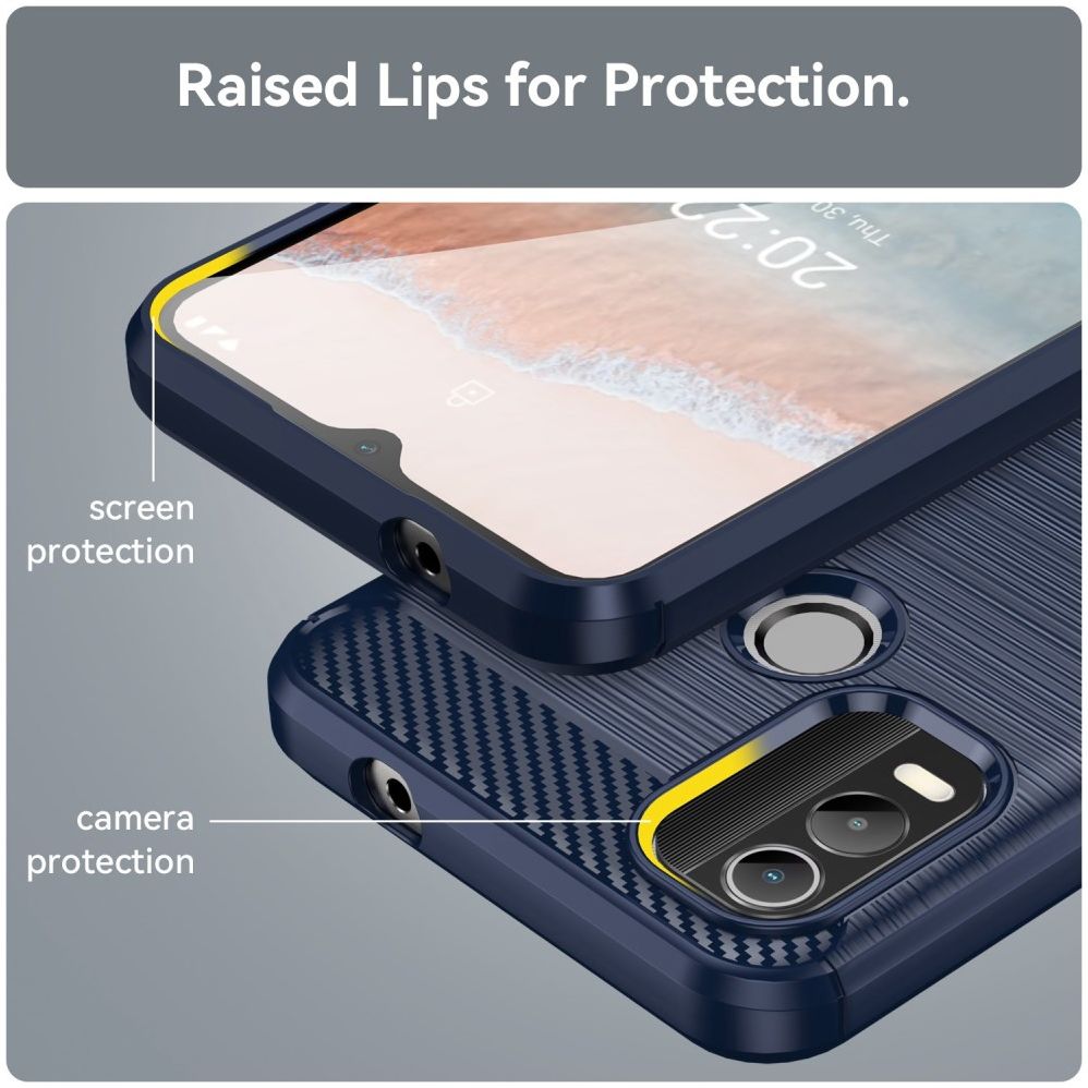 Nokia C21 Plus Hoesje Geborsteld TPU Flexibele Back Cover Blauw afbeelding 6