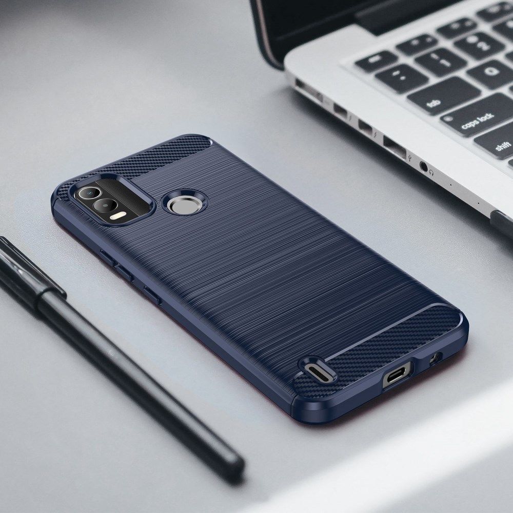 Nokia C21 Plus Hoesje Geborsteld TPU Flexibele Back Cover Blauw afbeelding 8