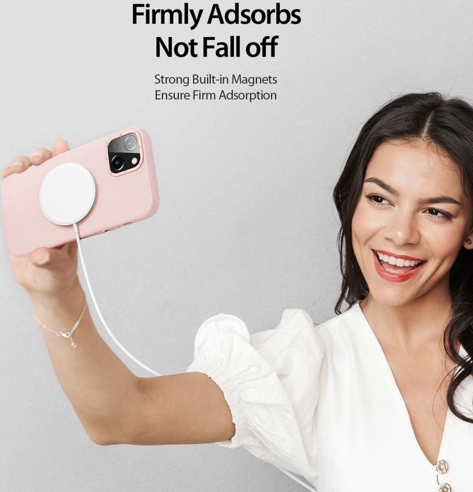 Dux Ducis Grit Apple iPhone 14 Hoesje MagSafe Back Cover Roze afbeelding 5