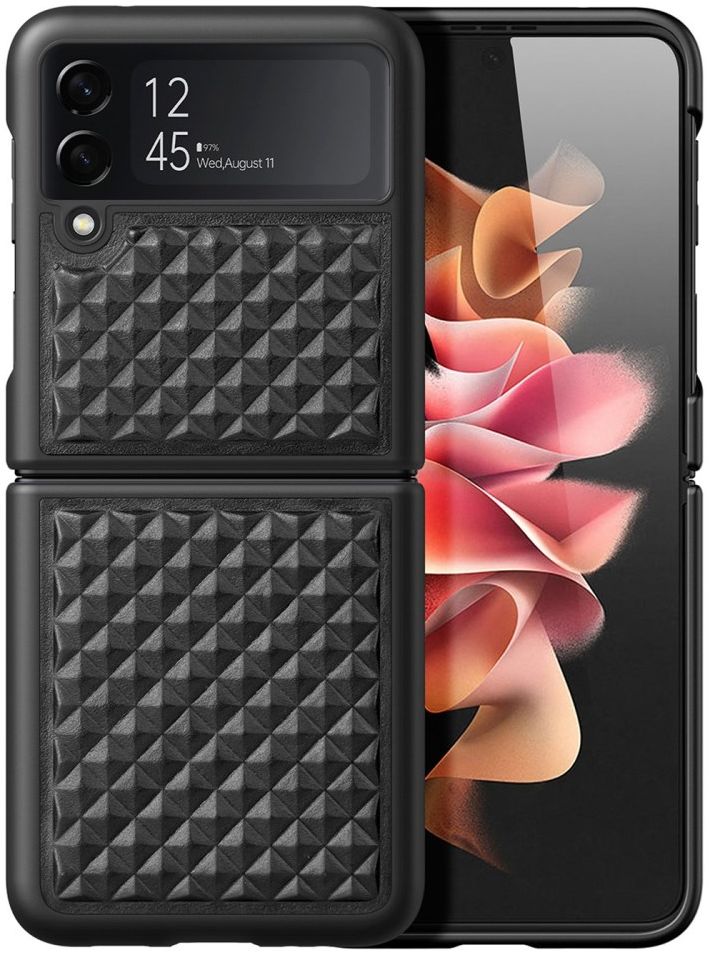 Dux Ducis Venice Samsung Galaxy Z Flip 4 Hoesje Echt Leer Cover Zwart afbeelding 1