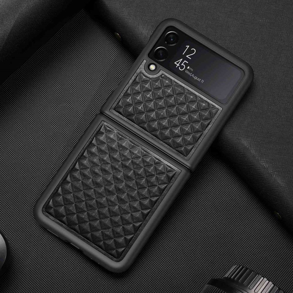 Dux Ducis Venice Samsung Galaxy Z Flip 4 Hoesje Echt Leer Cover Zwart afbeelding 2