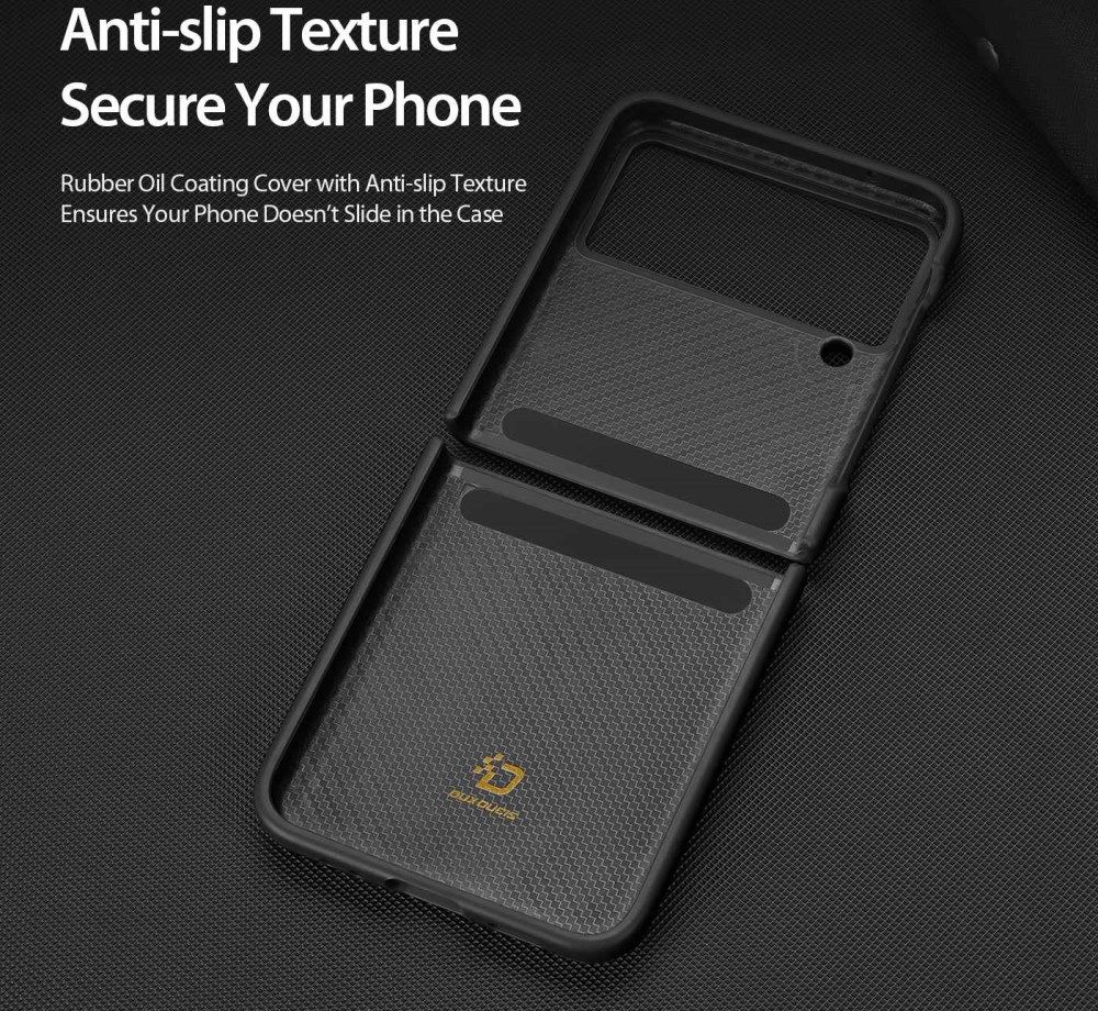 Dux Ducis Venice Samsung Galaxy Z Flip 4 Hoesje Echt Leer Cover Zwart afbeelding 7