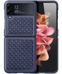 Dux Ducis Venice Samsung Galaxy Z Flip 4 Hoesje Echt Leer Cover Blauw