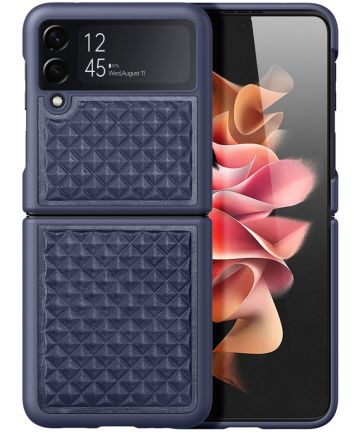 Dux Ducis Venice Samsung Galaxy Z Flip 4 Hoesje Echt Leer Cover Blauw Hoesjes