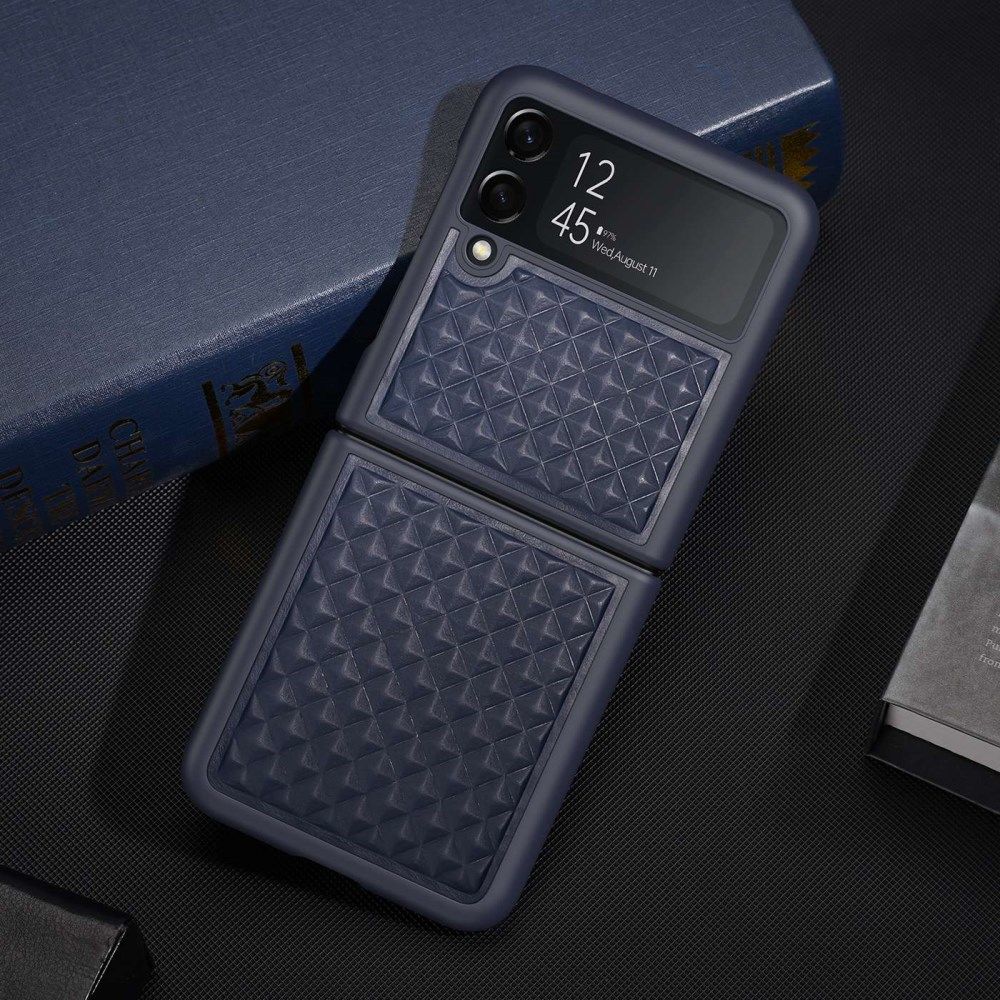 Dux Ducis Venice Samsung Galaxy Z Flip 4 Hoesje Echt Leer Cover Blauw afbeelding 2