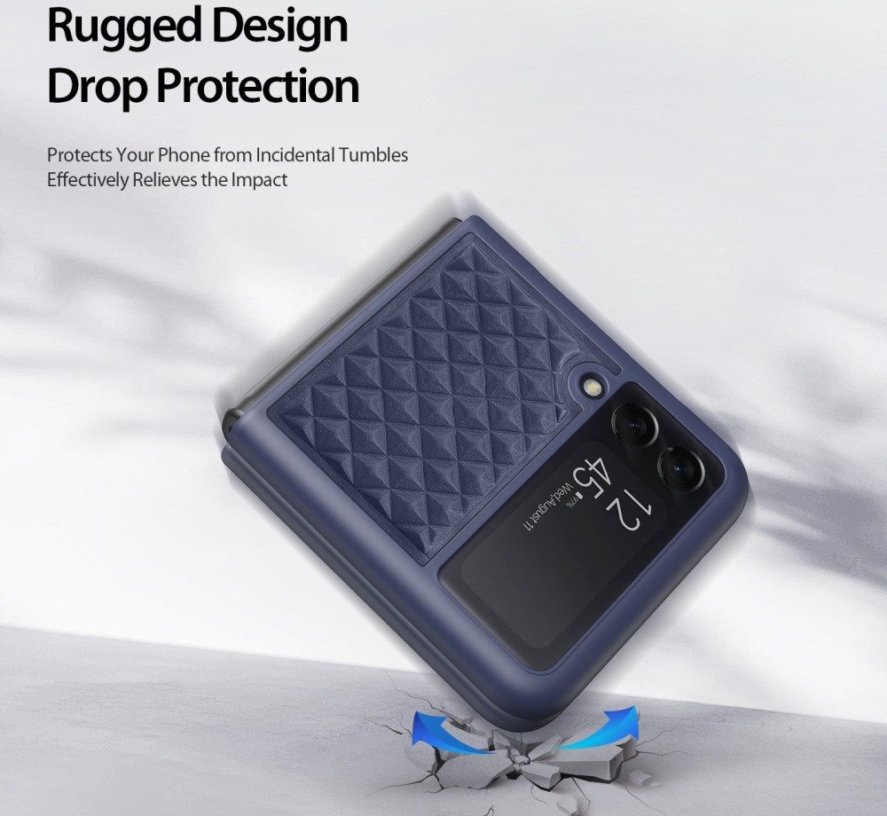 Dux Ducis Venice Samsung Galaxy Z Flip 4 Hoesje Echt Leer Cover Blauw afbeelding 3