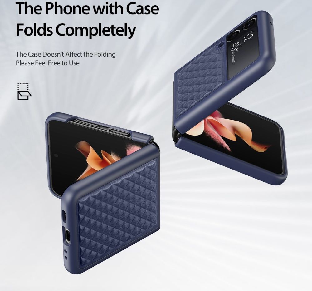 Dux Ducis Venice Samsung Galaxy Z Flip 4 Hoesje Echt Leer Cover Blauw afbeelding 4
