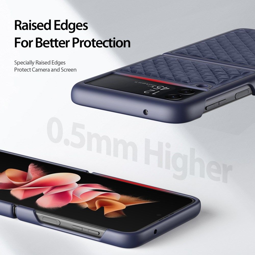 Dux Ducis Venice Samsung Galaxy Z Flip 4 Hoesje Echt Leer Cover Blauw afbeelding 5