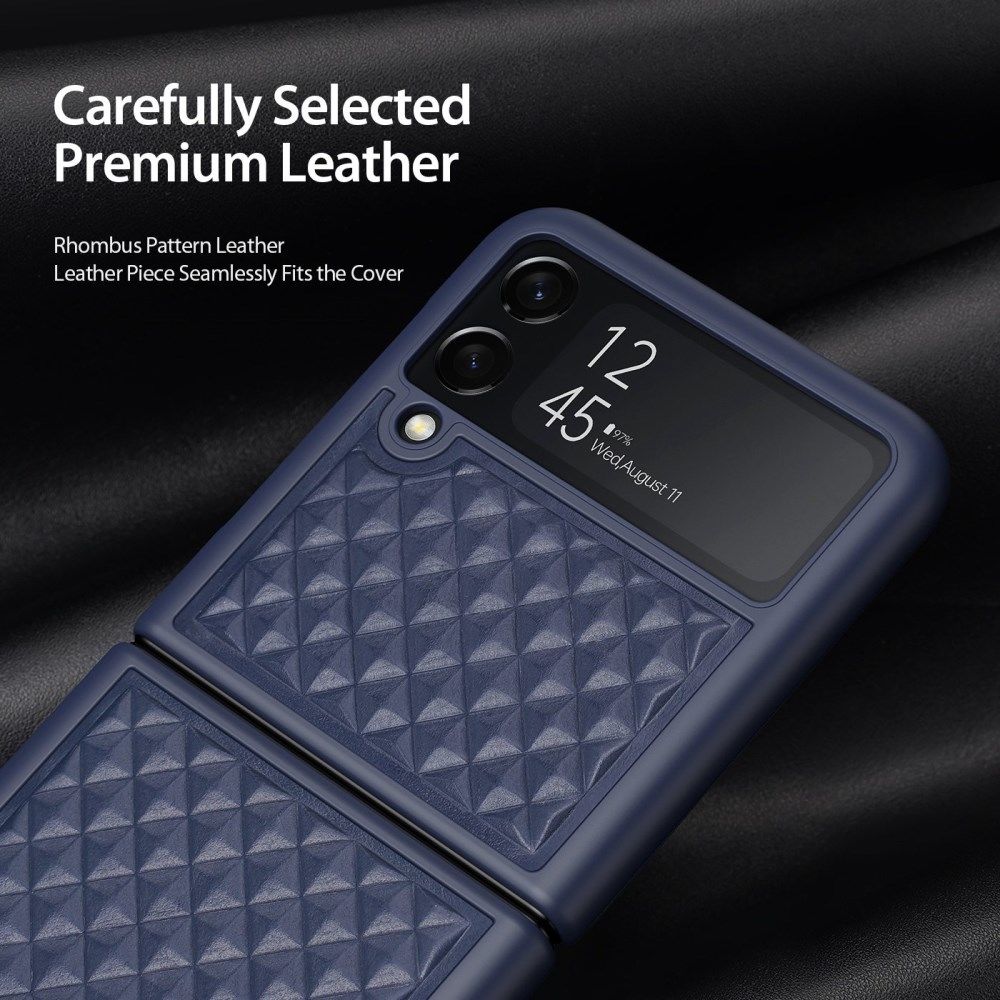 Dux Ducis Venice Samsung Galaxy Z Flip 4 Hoesje Echt Leer Cover Blauw afbeelding 6