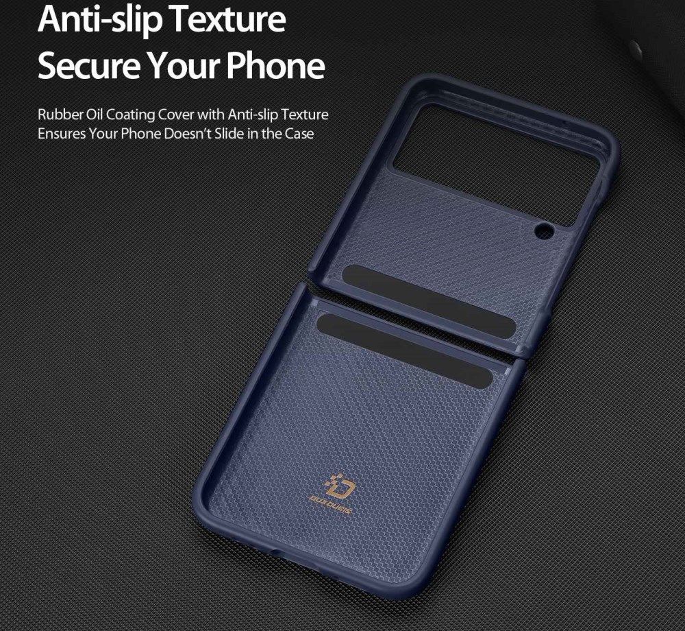 Dux Ducis Venice Samsung Galaxy Z Flip 4 Hoesje Echt Leer Cover Blauw afbeelding 7