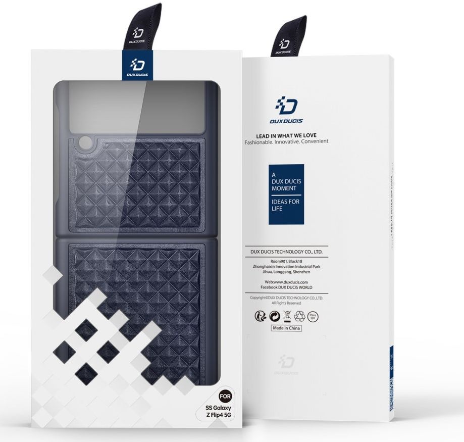 Dux Ducis Venice Samsung Galaxy Z Flip 4 Hoesje Echt Leer Cover Blauw afbeelding 9
