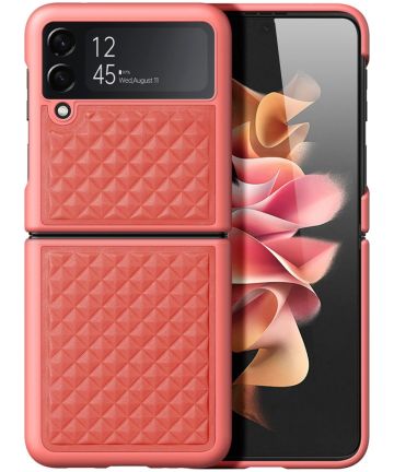 Dux Ducis Venice Samsung Galaxy Z Flip 4 Hoesje Echt Leer Cover Roze Hoesjes