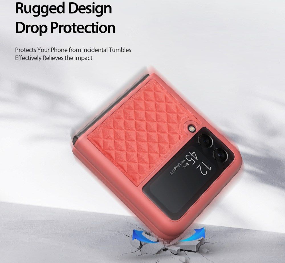 Dux Ducis Venice Samsung Galaxy Z Flip 4 Hoesje Echt Leer Cover Roze afbeelding 3