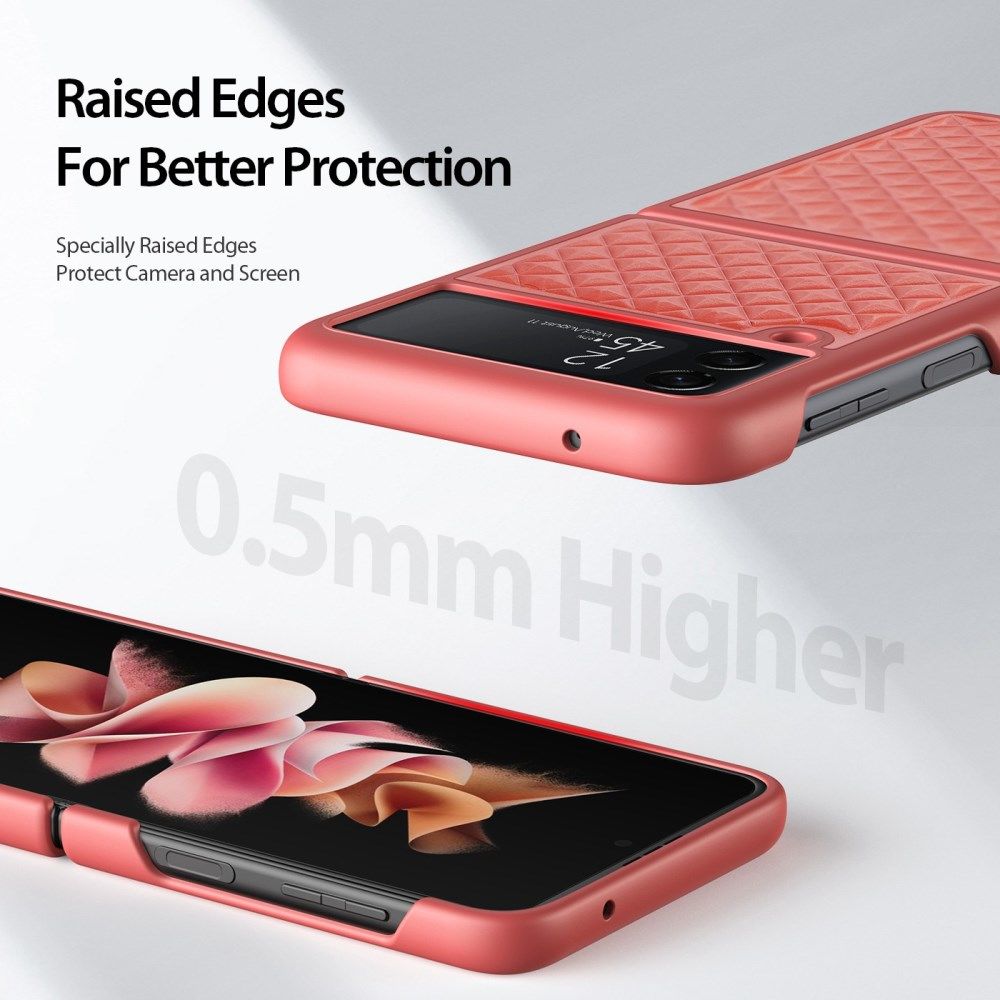 Dux Ducis Venice Samsung Galaxy Z Flip 4 Hoesje Echt Leer Cover Roze afbeelding 5