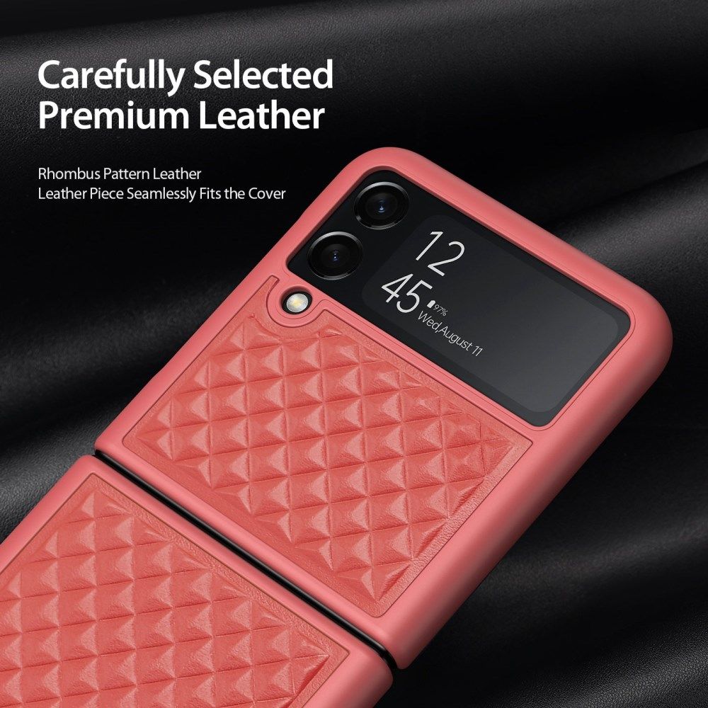Dux Ducis Venice Samsung Galaxy Z Flip 4 Hoesje Echt Leer Cover Roze afbeelding 6