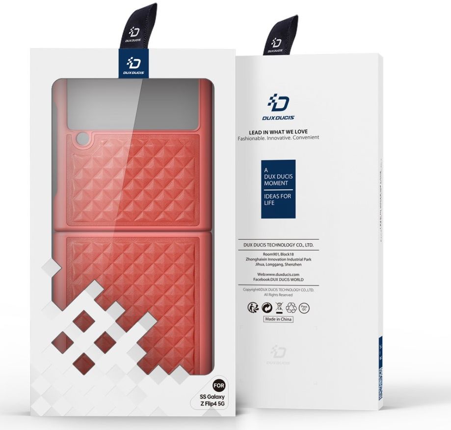 Dux Ducis Venice Samsung Galaxy Z Flip 4 Hoesje Echt Leer Cover Roze afbeelding 9