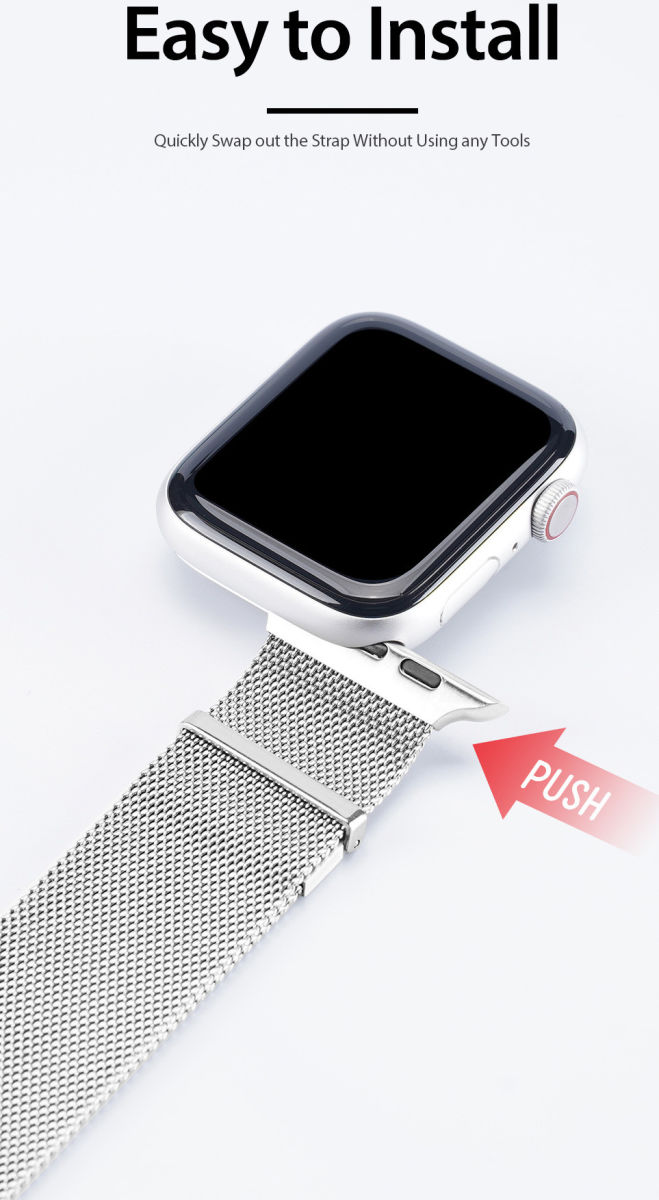 Dux Ducis Milanese Staal Apple Watch 1-9/SE 41/40/38MM Bandje Grijs afbeelding 2
