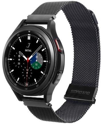 Dux Ducis Milanese Staal Universeel Smartwatch Bandje 20MM Zwart Bandjes