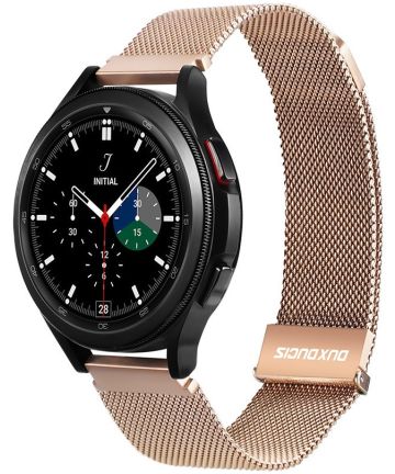 Dux Ducis Milanese Staal Universeel Smartwatch Bandje 20MM Goud Bandjes