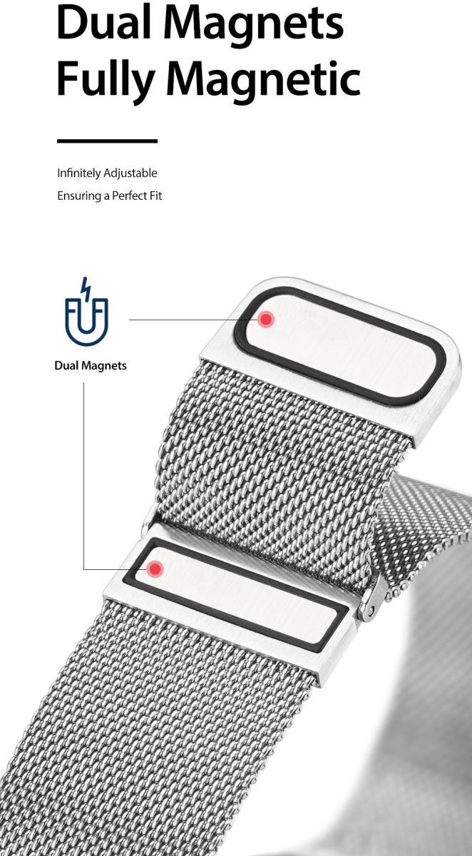 Dux Ducis Milanese Staal - Universeel Smartwatch Bandje 20MM - Goud afbeelding 2