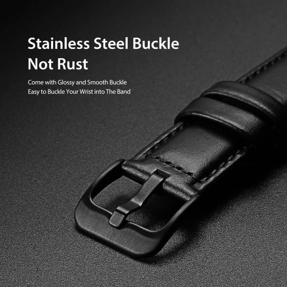 Dux Ducis Business Universeel Smartwatch Bandje 20MM Kunstleer Zwart afbeelding 5