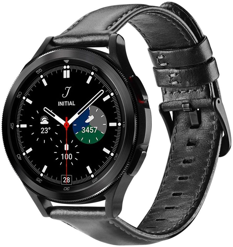 Dux Ducis Business Universeel Smartwatch Bandje 20MM Kunstleer Zwart afbeelding 1