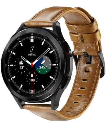 Dux Ducis Business Universeel Smartwatch Bandje 20MM Kunstleer Bruin Bandjes
