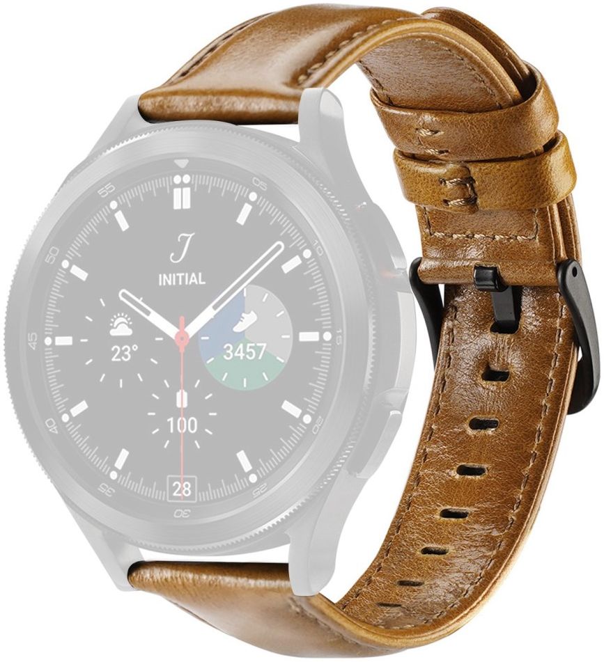 Dux Ducis Business Universeel Smartwatch Bandje 20MM Kunstleer Bruin afbeelding 3