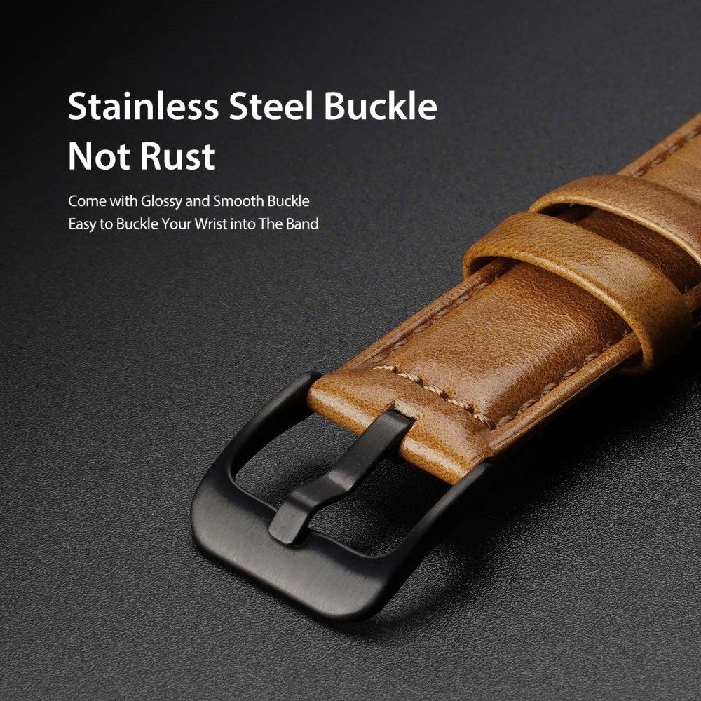 Dux Ducis Business Universeel Smartwatch Bandje 20MM Kunstleer Bruin afbeelding 5