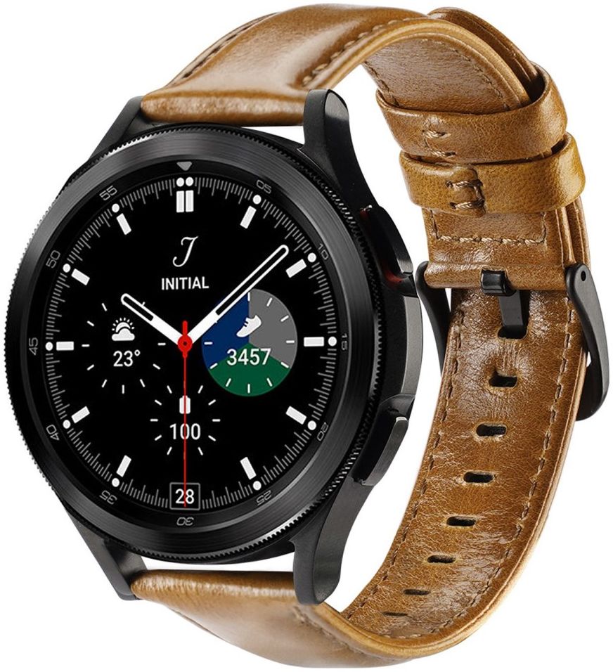 Dux Ducis Business Universeel Smartwatch Bandje 20MM Kunstleer Bruin afbeelding 1